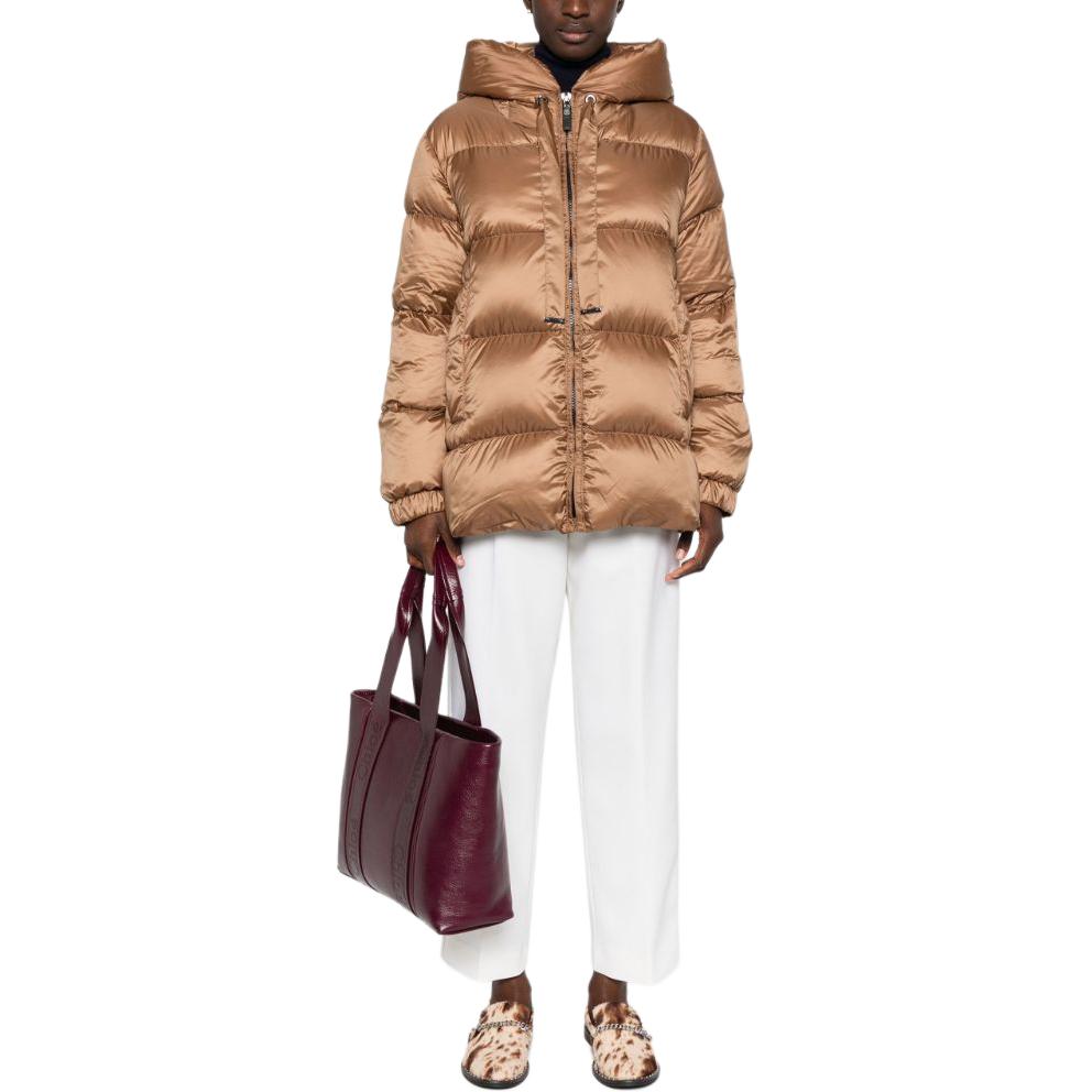 (Women) 'S Max Mara MaxMara  Solid Brown Zip-Up Hoodie Jacket with Long Sleeves 9486014506-042 圖 4