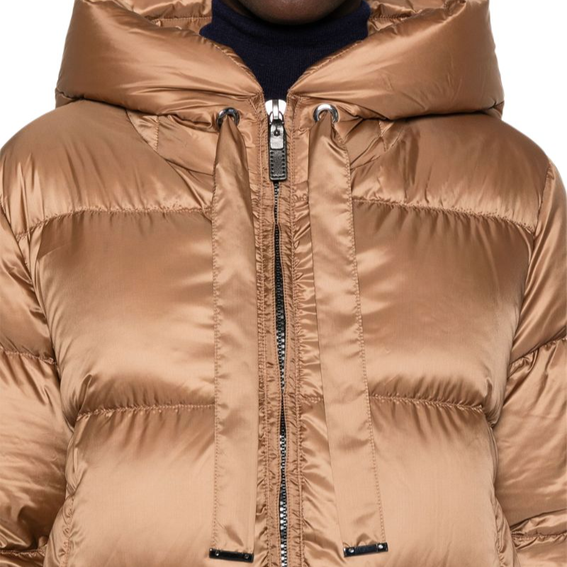 (Women) 'S Max Mara MaxMara  Solid Brown Zip-Up Hoodie Jacket with Long Sleeves 9486014506-042 圖 7