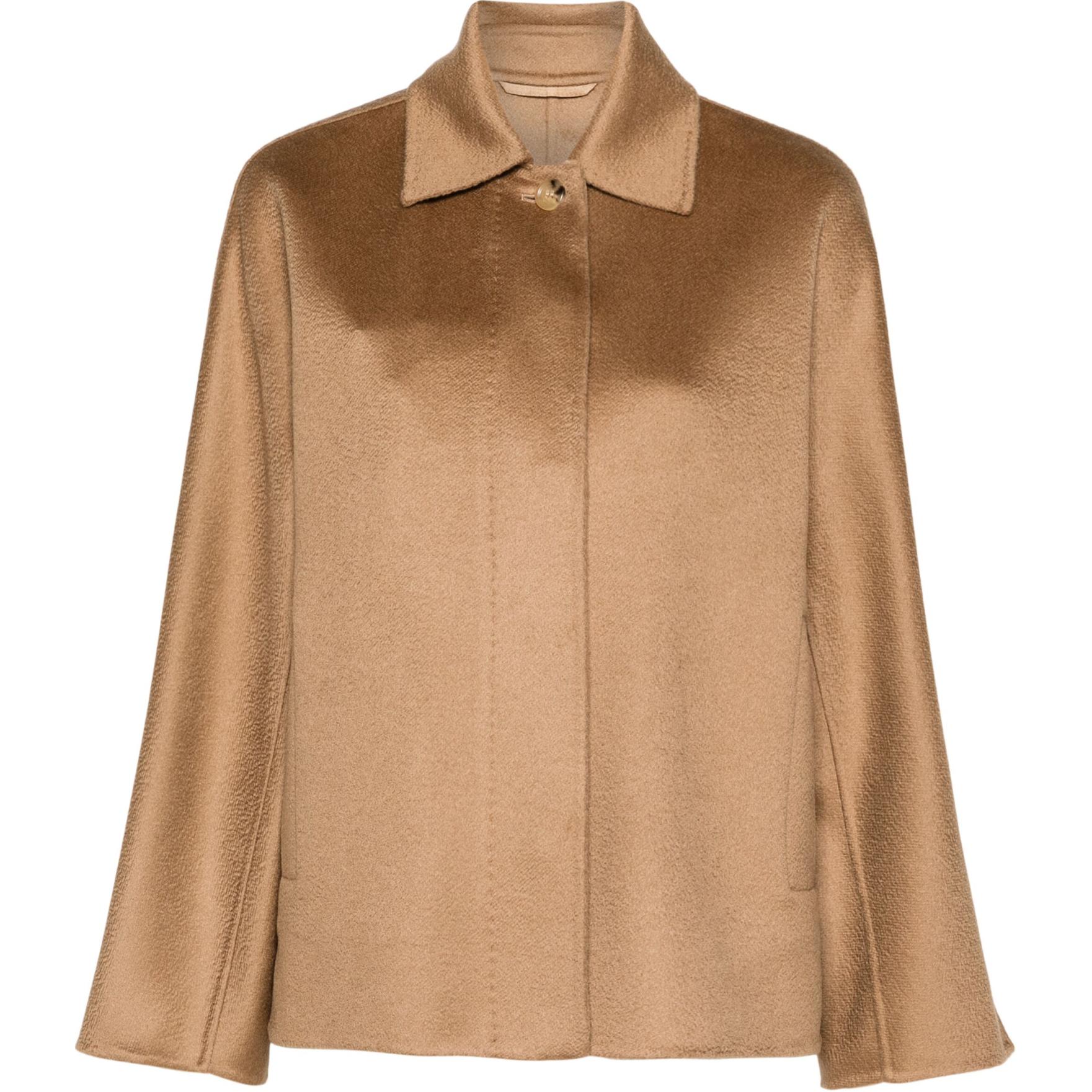 Order (Women) 'S Max Mara MaxMara  Solid Button-Up Loose Fit Long Sleeve Jacket - Camel Brown 2421086051