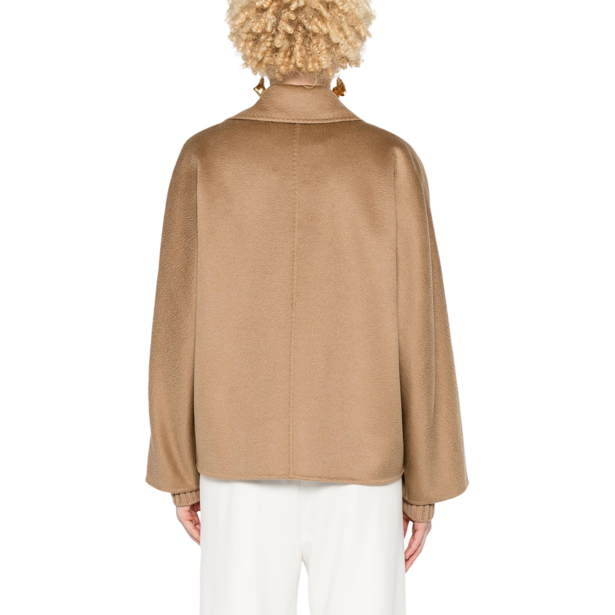 Shop (Women) 'S Max Mara MaxMara  Solid Button-Up Loose Fit Long Sleeve Jacket - Camel Brown 2421086051