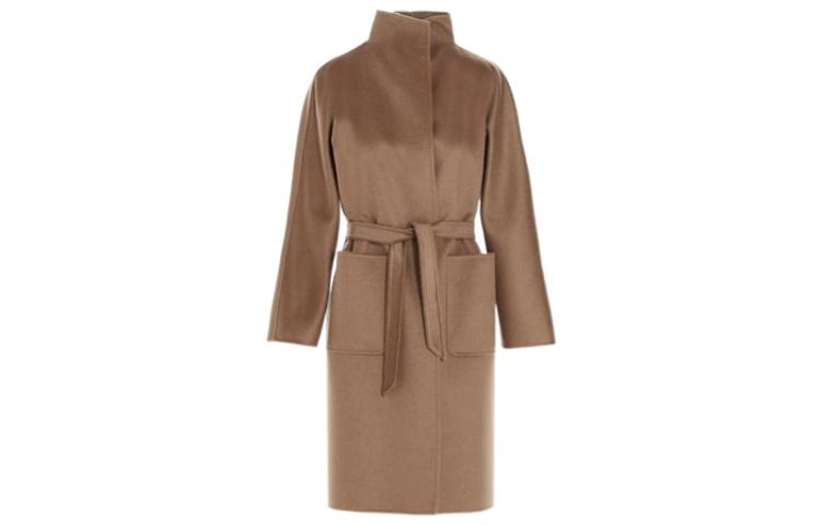 (Women) 'S Max Mara MaxMara  Solid Cashmere Open-Front Coat Brown 10110911600883-020