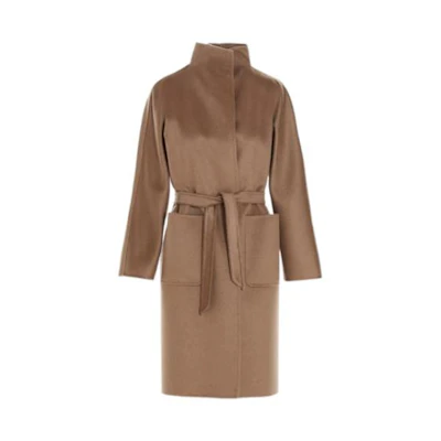 (Women) 'S Max Mara MaxMara Solid Cashmere Open-Front Coat Brown 10110911600883-020