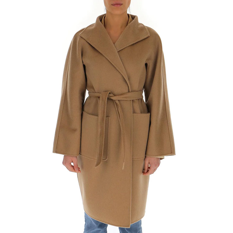(Women) 'S Max Mara MaxMara  Solid Cashmere Open-Front Coat Brown 10110911600883-020 圖 4