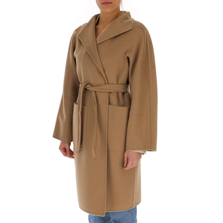 (Women) 'S Max Mara MaxMara  Solid Cashmere Open-Front Coat Brown 10110911600883-020 圖 6
