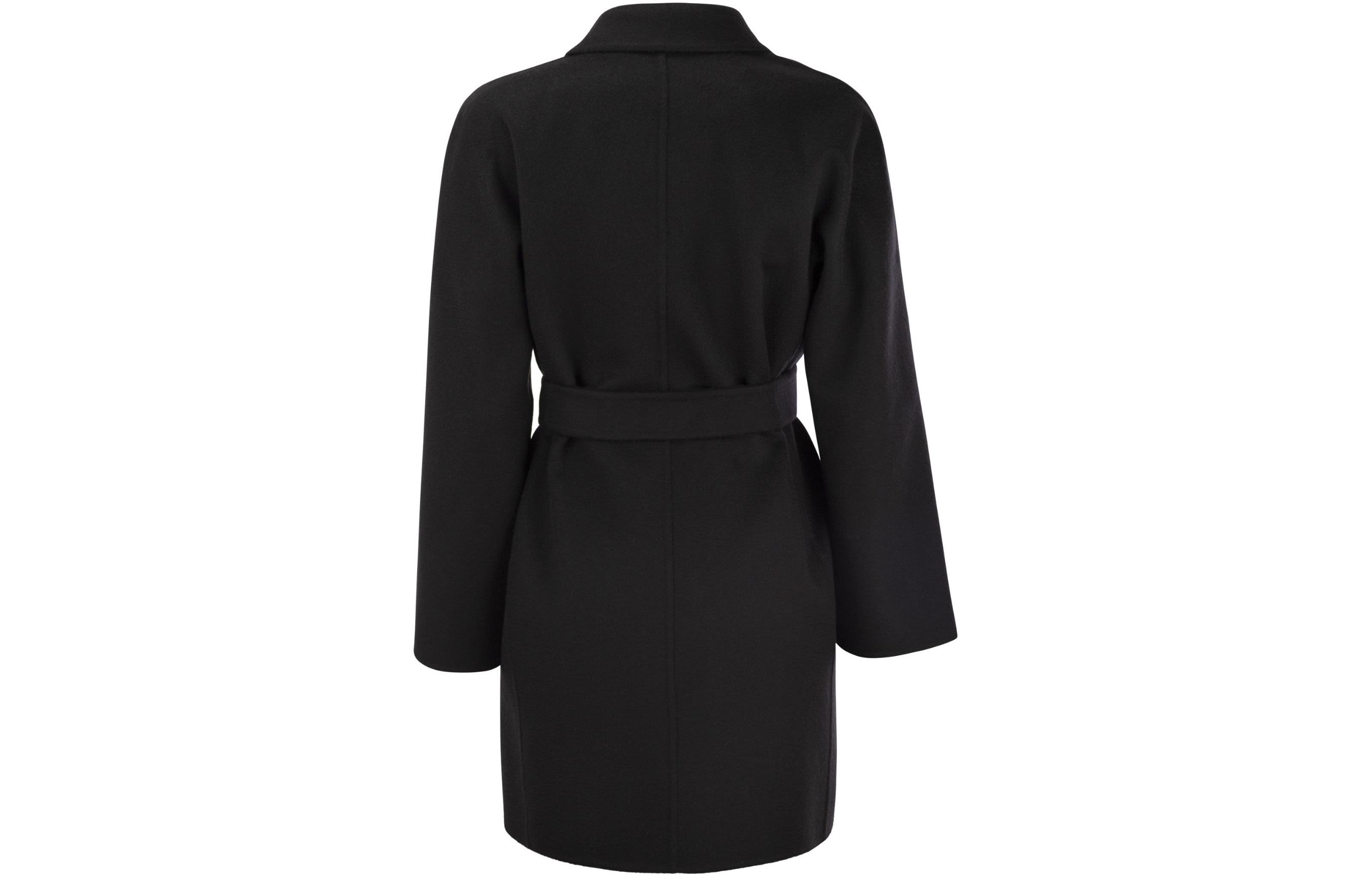 (Women) 'S Max Mara MaxMara  Solid Color Belted Casual Coat Black 1011084106-004 圖 3