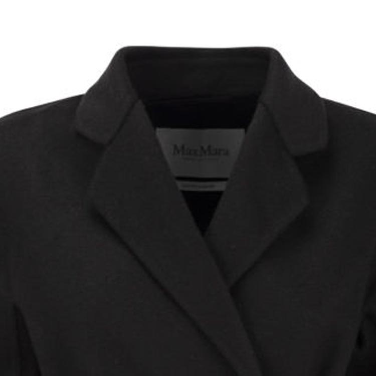 (Women) 'S Max Mara MaxMara  Solid Color Belted Casual Coat Black 1011084106-004 圖 6
