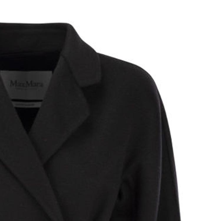 (Women) 'S Max Mara MaxMara  Solid Color Belted Casual Coat Black 1011084106-004 圖 7