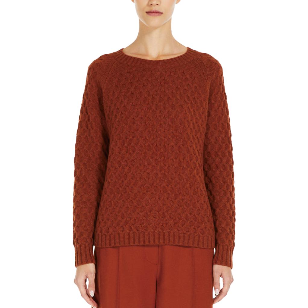 Shop (W) ''S Max Mara MaxMara 单色圆领长袖毛衣 红土色 6366053306-007