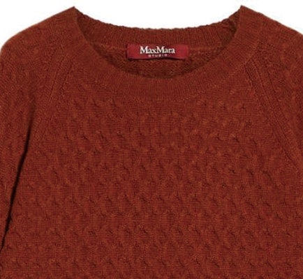 (Women) 'S Max Mara MaxMara Solid Color Crewneck Long Sleeve Sweater Terracotta 6366053306-007 Details for (Women) 'S Max Mara MaxMara Solid Color Crewneck Long Sleeve Sweater Terracotta 6366053306-007