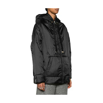 (Women) 'S Max Mara MaxMara Solid Color Drawstring Hoodie Jacket - Black 9486053406-009