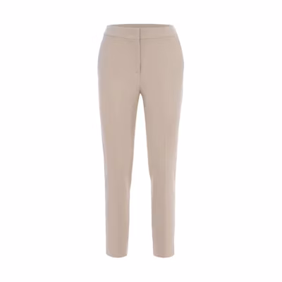 (Women) 'S Max Mara MaxMara Solid Color Elastic Waist Tapered Pants Off-White 2411781011600-050