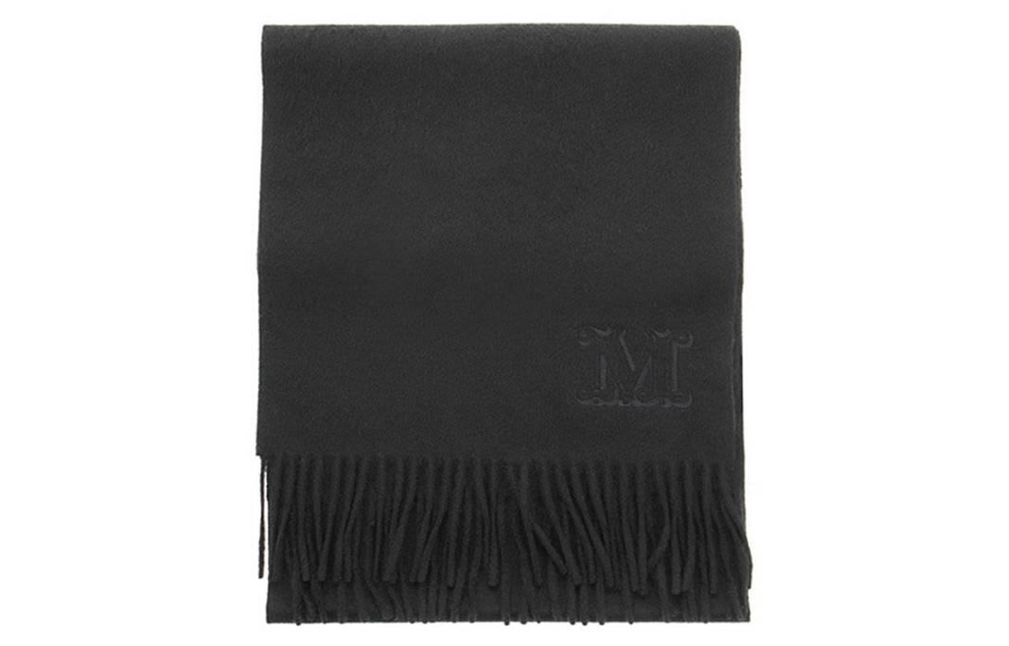 Lookbook (Women) 'S Max Mara MaxMara  Solid Color Fringe Wool Scarf - Black 4546313706008WSDALIA