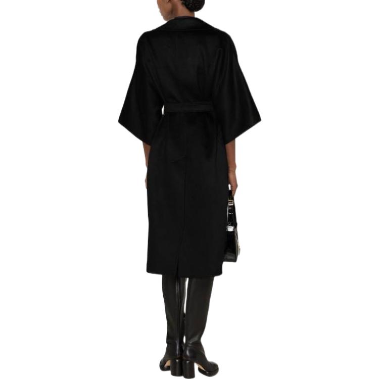 Shop (W) ''Abrigo Largo Negro de Color Sólido con Cinturón ''S Max Mara MaxMara'' 2310110531600UMBRIA-004