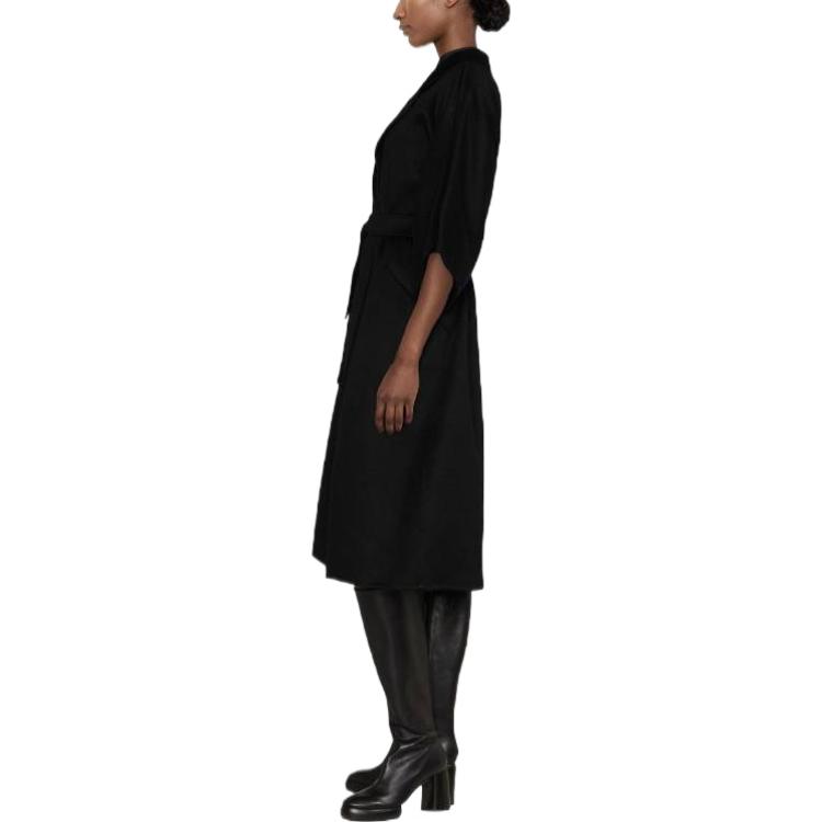Purchase (W) ''Abrigo Largo Negro de Color Sólido con Cinturón ''S Max Mara MaxMara'' 2310110531600UMBRIA-004