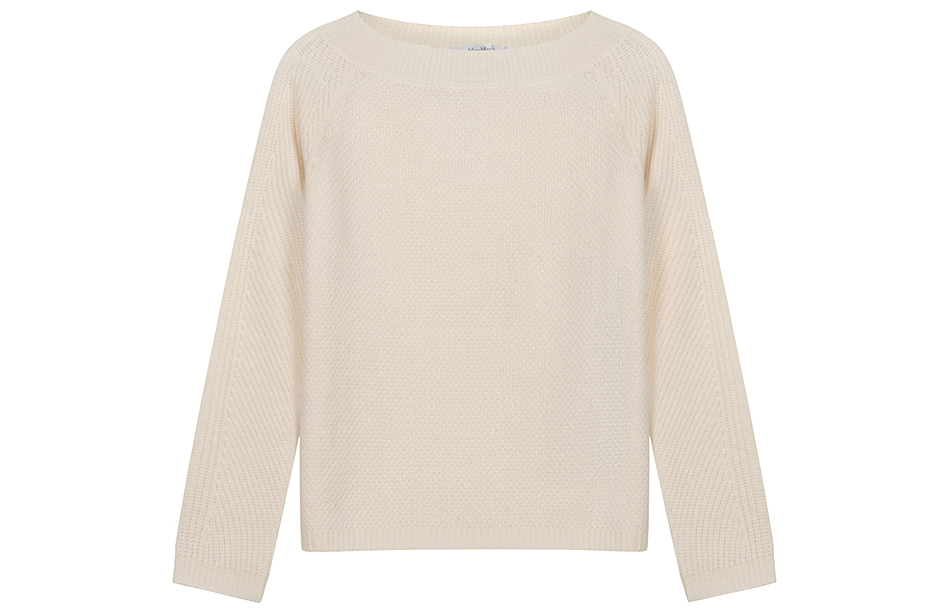 Order (W) ''S Max Mara MaxMara Sweater Lengan Panjang Warna Polos Off-White 1366021906006-DRAVA