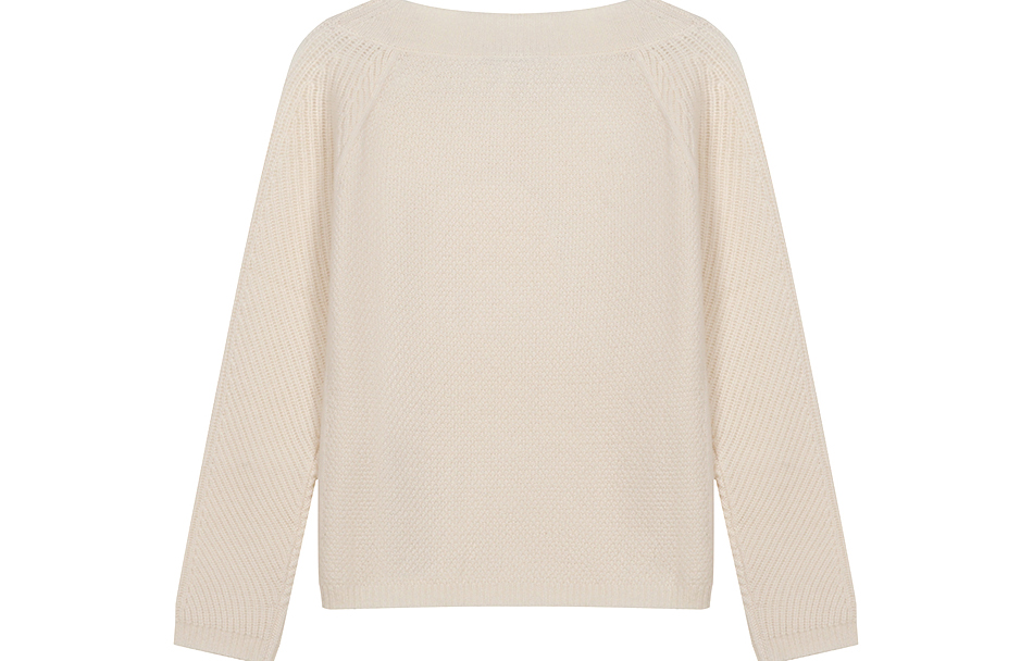 Lookbook (W) ''S Max Mara MaxMara Sweater Lengan Panjang Warna Polos Off-White 1366021906006-DRAVA