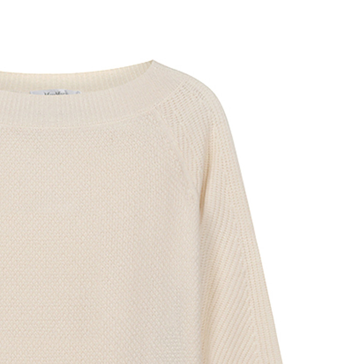 Purchase (W) ''S Max Mara MaxMara Sweater Lengan Panjang Warna Polos Off-White 1366021906006-DRAVA