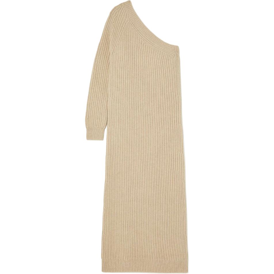 Order (Women) 'S Max Mara MaxMara  Solid Color Midi Long Sleeve Slim Fit Dress Light Brown 1326203606-002