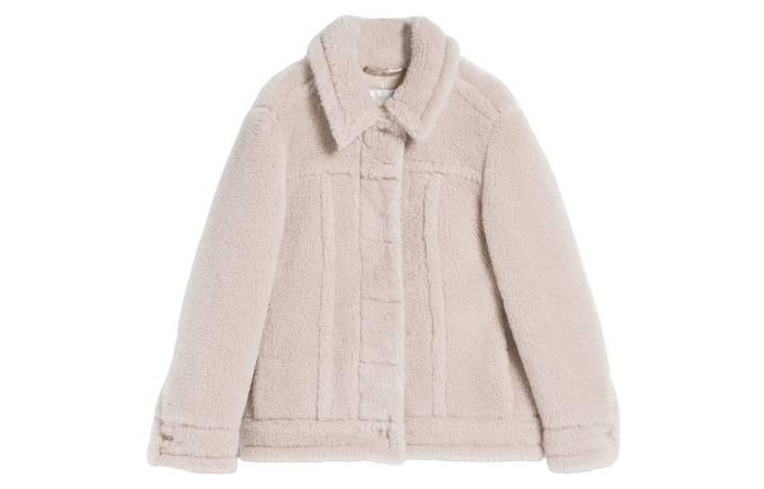 (Women) 'S Max Mara MaxMara  Solid Color Notched Collar Long Sleeve Jacket Off-White 2310860139600002