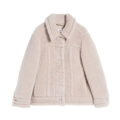 (Women) 'S Max Mara MaxMara Solid Color Notched Collar Long Sleeve Jacket Off-White 2310860139600002