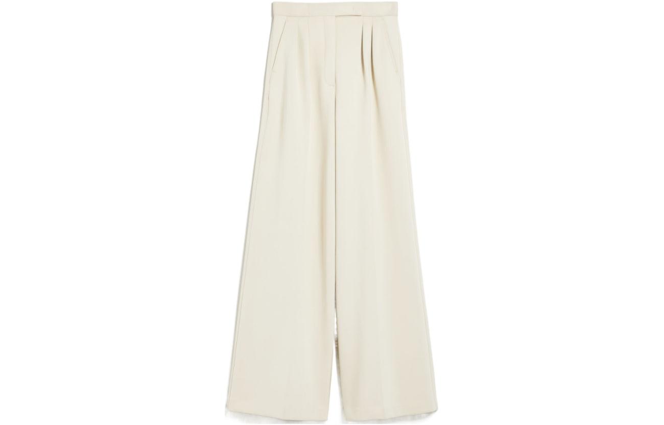 Details for (W) 막스마라 솔리드 컬러 플리츠 와이드 레그 팬츠 지퍼. 1781024106-001