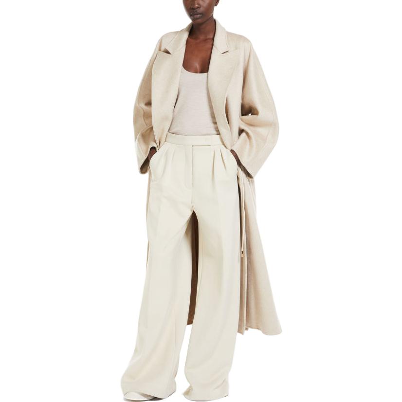 Sizing (W) 막스마라 솔리드 컬러 플리츠 와이드 레그 팬츠 지퍼. 1781024106-001