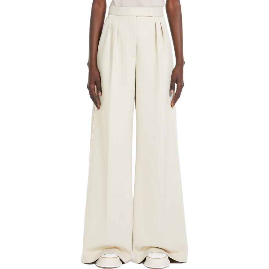 Cheap (W) 막스마라 솔리드 컬러 플리츠 와이드 레그 팬츠 지퍼. 1781024106-001