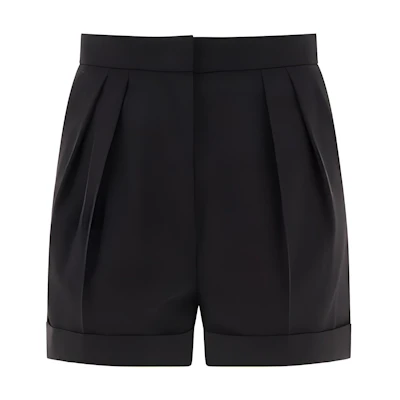 (Women) 'S Max Mara MaxMara Solid Color Zipper Casual Shorts - Black 2311460139600-002