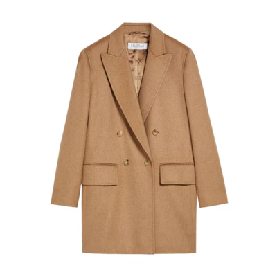 (Women) 'S Max Mara MaxMara Solid Double-Breasted Blazer Jacket - Camel Color 1046082306001-NATALE