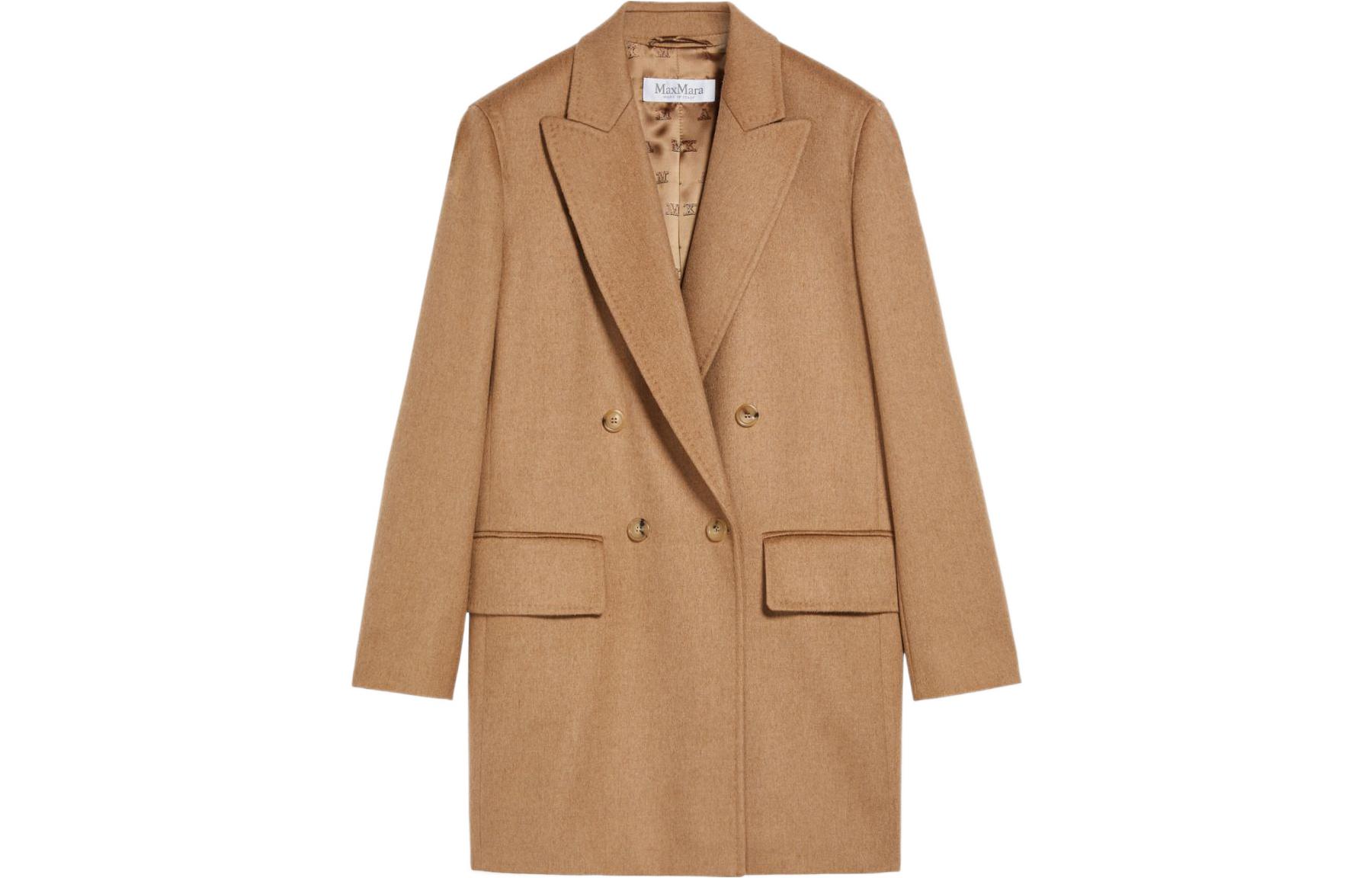 Order (Women) 'S Max Mara MaxMara  Solid Double-Breasted Blazer Jacket - Camel Color 1046082306001-NATALE