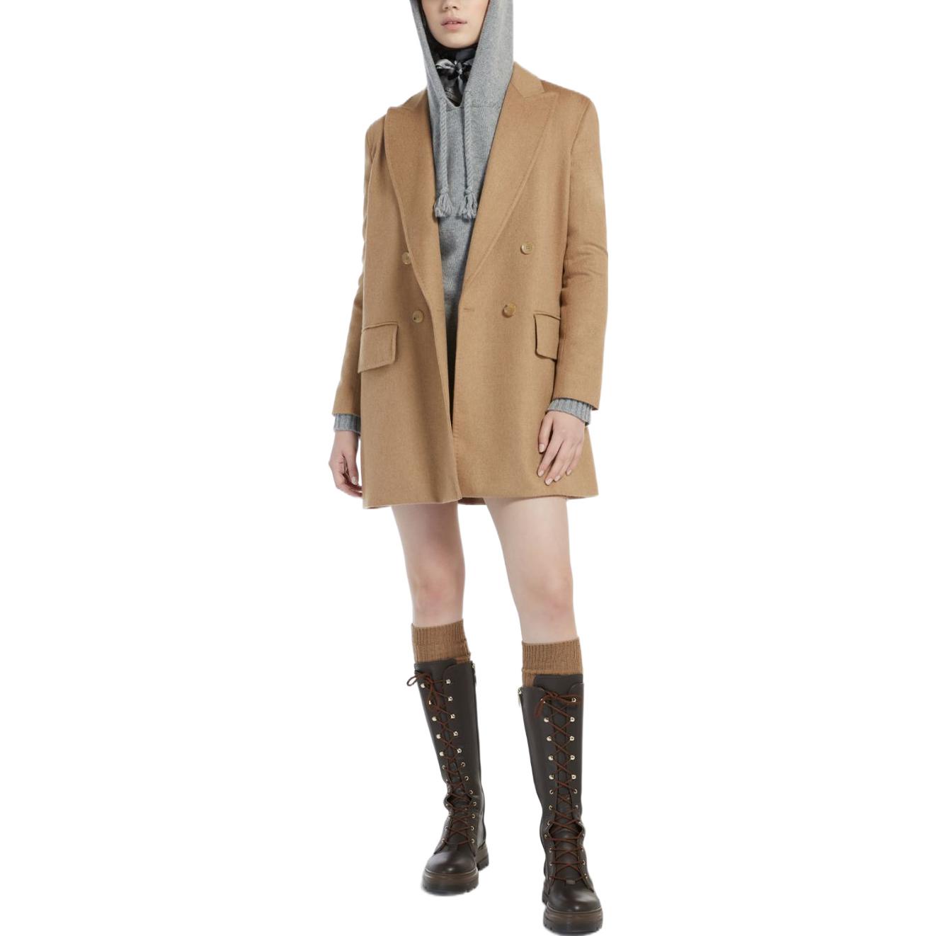 Lookbook (Women) 'S Max Mara MaxMara  Solid Double-Breasted Blazer Jacket - Camel Color 1046082306001-NATALE
