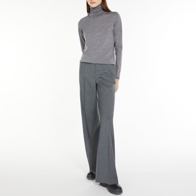 (Women) 'S Max Mara MaxMara Solid Gray Turtleneck Wool Sweater Knitwear. 1366182306007-SALUTO Lookbook (Women) 'S Max Mara MaxMara Solid Gray Turtleneck Wool Sweater Knitwear. 1366182306007-SALUTO