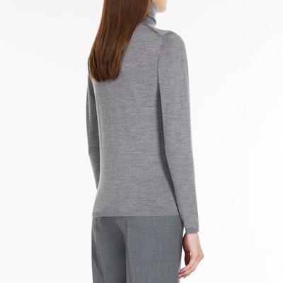(Women) 'S Max Mara MaxMara Solid Gray Turtleneck Wool Sweater Knitwear. 1366182306007-SALUTO Purchase (Women) 'S Max Mara MaxMara Solid Gray Turtleneck Wool Sweater Knitwear. 1366182306007-SALUTO
