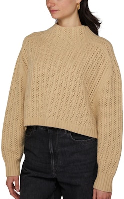 (Women) 'S Max Mara MaxMara Solid High-Neck Cropped Sweater in Light Brown. 2421366021600-003 Details for (Women) 'S Max Mara MaxMara Solid High-Neck Cropped Sweater in Light Brown. 2421366021600-003