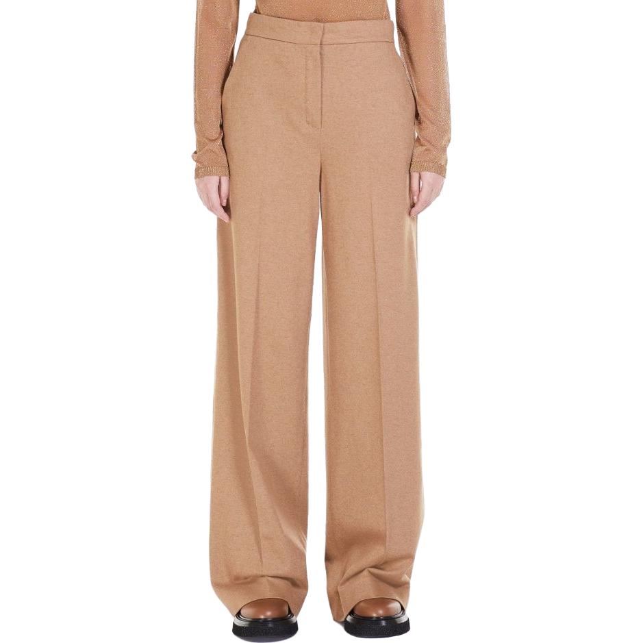 (Women) 'S Max Mara MaxMara  Solid Knit Wide-Leg Casual Pants Beige 1786063306-001 圖 3