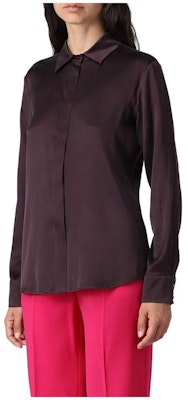 (Women) 'S Max Mara MaxMara Solid Purple Long Sleeve Button-Up Shirt. 61160223-600-094 Buy (Women) 'S Max Mara MaxMara Solid Purple Long Sleeve Button-Up Shirt. 61160223-600-094
