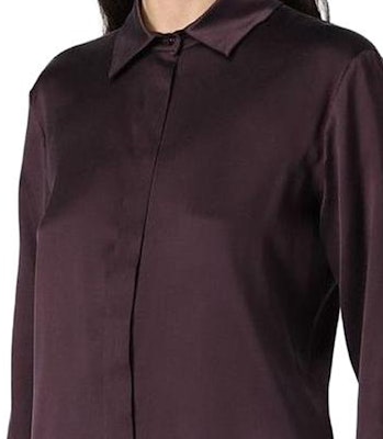 (Women) 'S Max Mara MaxMara Solid Purple Long Sleeve Button-Up Shirt. 61160223-600-094 Sizing (Women) 'S Max Mara MaxMara Solid Purple Long Sleeve Button-Up Shirt. 61160223-600-094