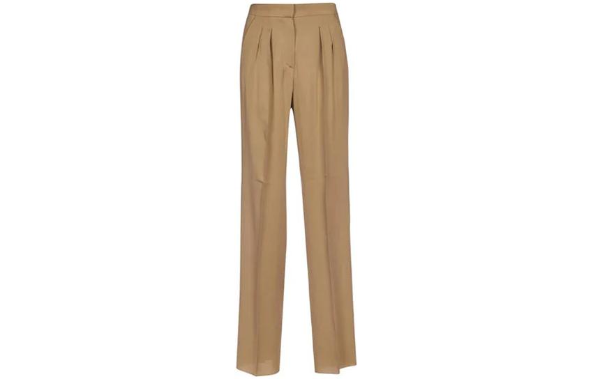 Order (Women) 'S Max Mara MaxMara  Solid Wide-Leg Casual Pants in Camel Color. 11310311-600-003