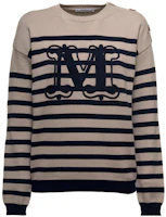 (Women) 'S Max Mara MaxMara Striped Crew Neck Knit Sweater Light Brown. 13610321600-008 (Women) 'S Max Mara MaxMara Striped Crew Neck Knit Sweater Light Brown. 13610321600-008