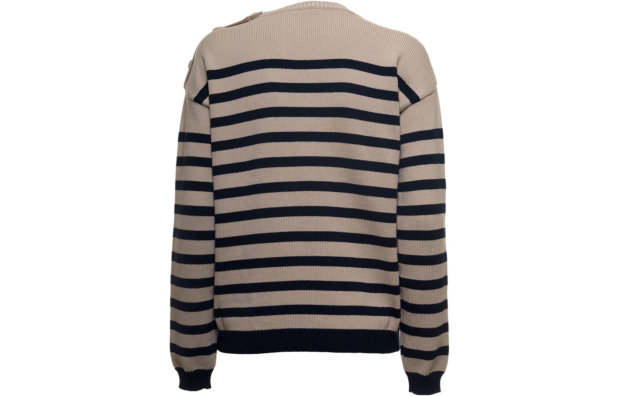 (Women) 'S Max Mara MaxMara  Striped Crew Neck Knit Sweater Light Brown. 13610321600-008 圖 3