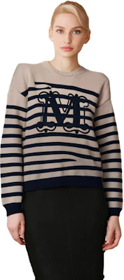 (Women) 'S Max Mara MaxMara Striped Crew Neck Knit Sweater Light Brown. 13610321600-008 Shop (Women) 'S Max Mara MaxMara Striped Crew Neck Knit Sweater Light Brown. 13610321600-008