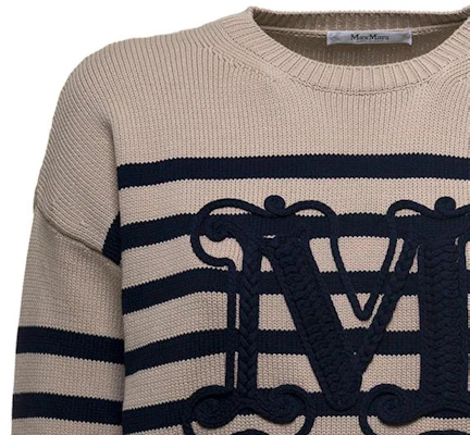 (Women) 'S Max Mara MaxMara Striped Crew Neck Knit Sweater Light Brown. 13610321600-008 Details for (Women) 'S Max Mara MaxMara Striped Crew Neck Knit Sweater Light Brown. 13610321600-008