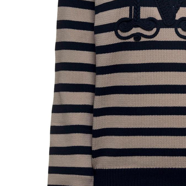 (Women) 'S Max Mara MaxMara  Striped Crew Neck Knit Sweater Light Brown. 13610321600-008 圖 8