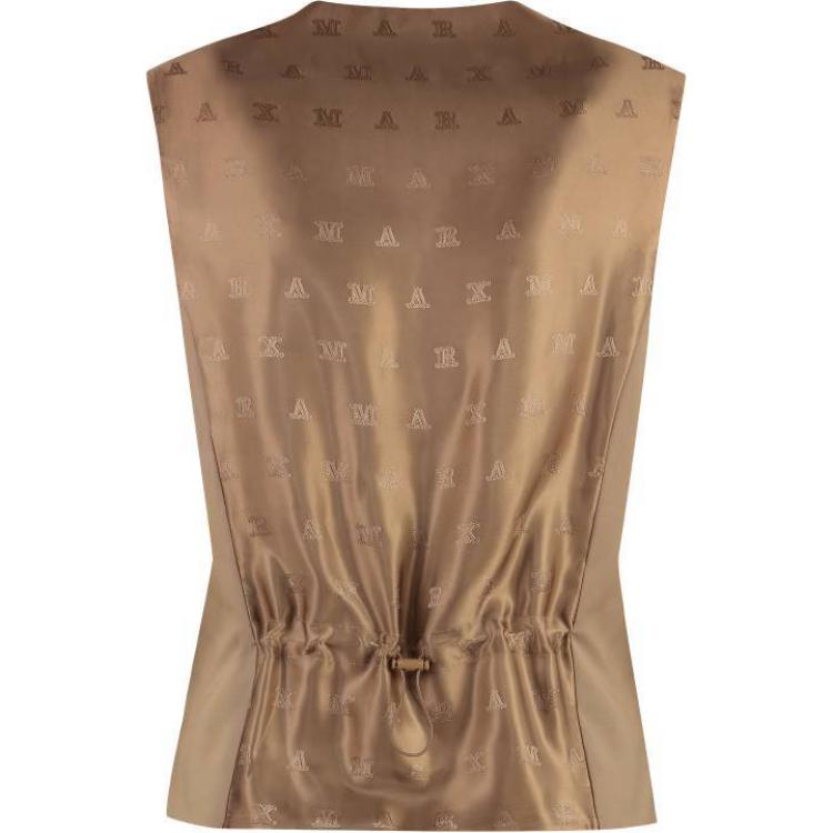 (Women) 'S Max Mara MaxMara  V-Neck Sleeveless Vest Camel Color. 2421156011600002 圖 3