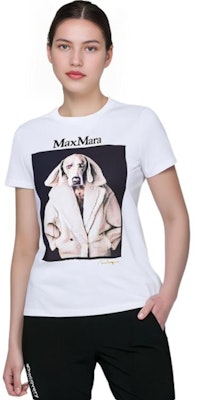 (W) 막스마라 화이트 애니멀 프린트 그래픽 크루넥 티셔츠. 2319460339600010-003 Purchase (W) 막스마라 화이트 애니멀 프린트 그래픽 크루넥 티셔츠. 2319460339600010-003