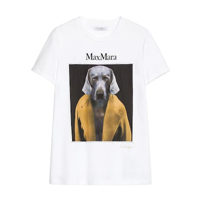 (Women) 'S Max Mara MaxMara White Animal Print Short-Sleeve Pullover T-Shirt 1946074106-014