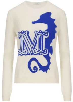 (W) ''S Max Mara 白蓝色海马图案毛衣. 2313611731600-023 Order (W) ''S Max Mara 白蓝色海马图案毛衣. 2313611731600-023