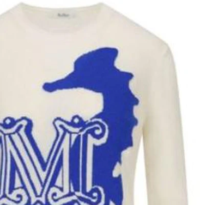 (W) ''S Max Mara 白蓝色海马图案毛衣. 2313611731600-023 Purchase (W) ''S Max Mara 白蓝色海马图案毛衣. 2313611731600-023