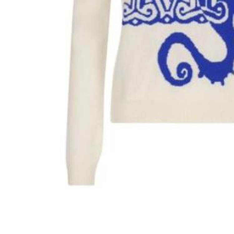 (Women) 'S Max Mara MaxMara  White Blue Sweater with Seahorse Pattern. 2313611731600-023 圖 6