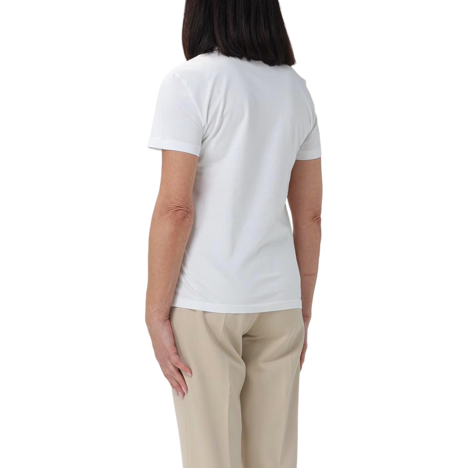 Purchase (Women) 'S Max Mara MaxMara  White Crewneck Letter Graphic Straight-Cut T-Shirt. 2411941011600-009